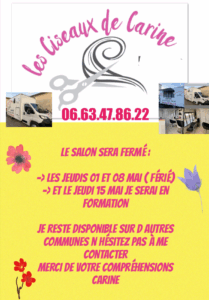 Dates Fermeture « Les Ciseaux de Carine »