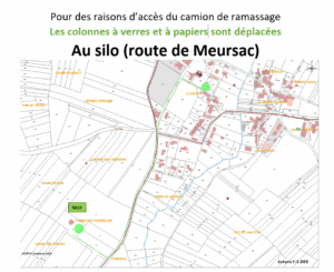 Emplacement colonnes à verres et papiers