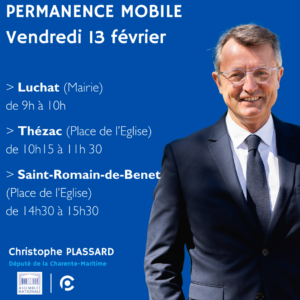 Permanence mobile – Christophe PLASSARD –       Député de la Charente-Maritime