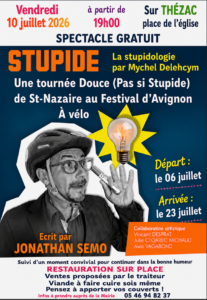 THÉZAC – Vendredi 10 juillet 19h00 –             Spectacle Gratuit – Place de l&rsquo;Église –