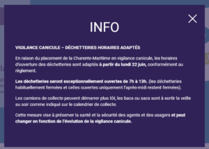 Déchetteries – Horaires adaptés –