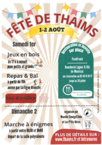 Fête de Thaims – 1 et 2 Aout