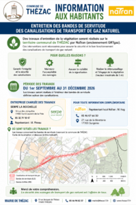 Entretien des bandes de servitude –                     Canalisations de Gaz naturel