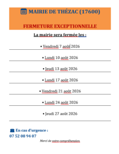 Fermeture – Mairie –