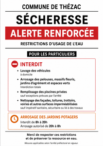 Restrictions d&rsquo;usage de l&rsquo;eau