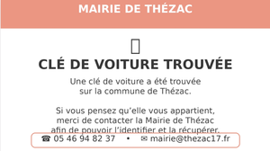 CLÉ de voiture TROUVÉE