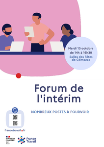Forum de l&rsquo;intérim                                                        le 13 octobre 2026 à Gémozac